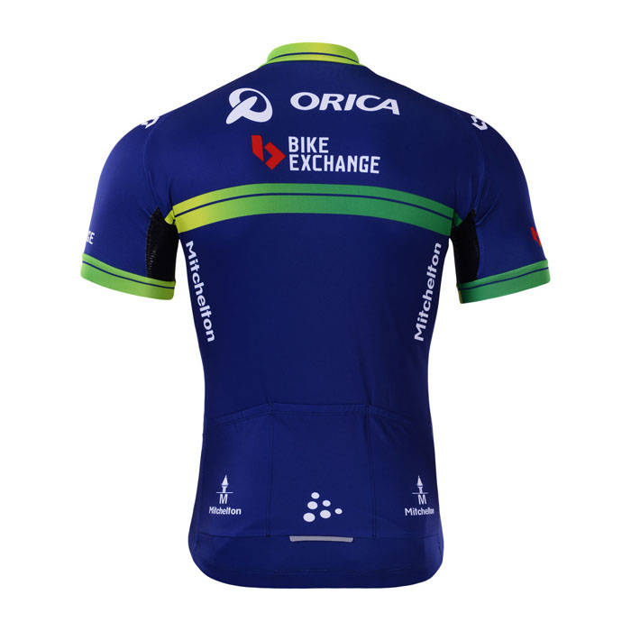 Maglia ORICA bike Exchange Manica Corta 2017 blu